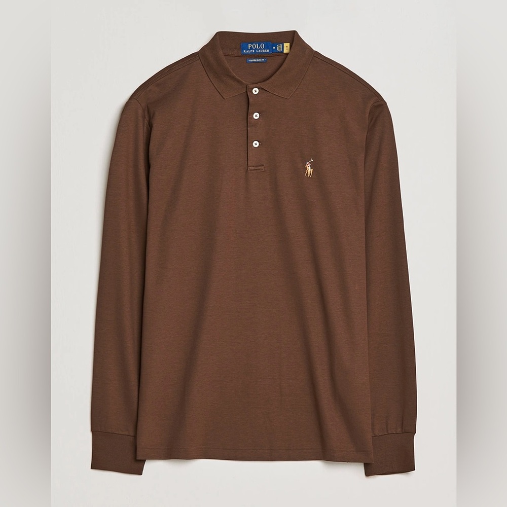 Polo Ralph Lauren Classic Fit Brown Long Sleeve Polo Men’s XS